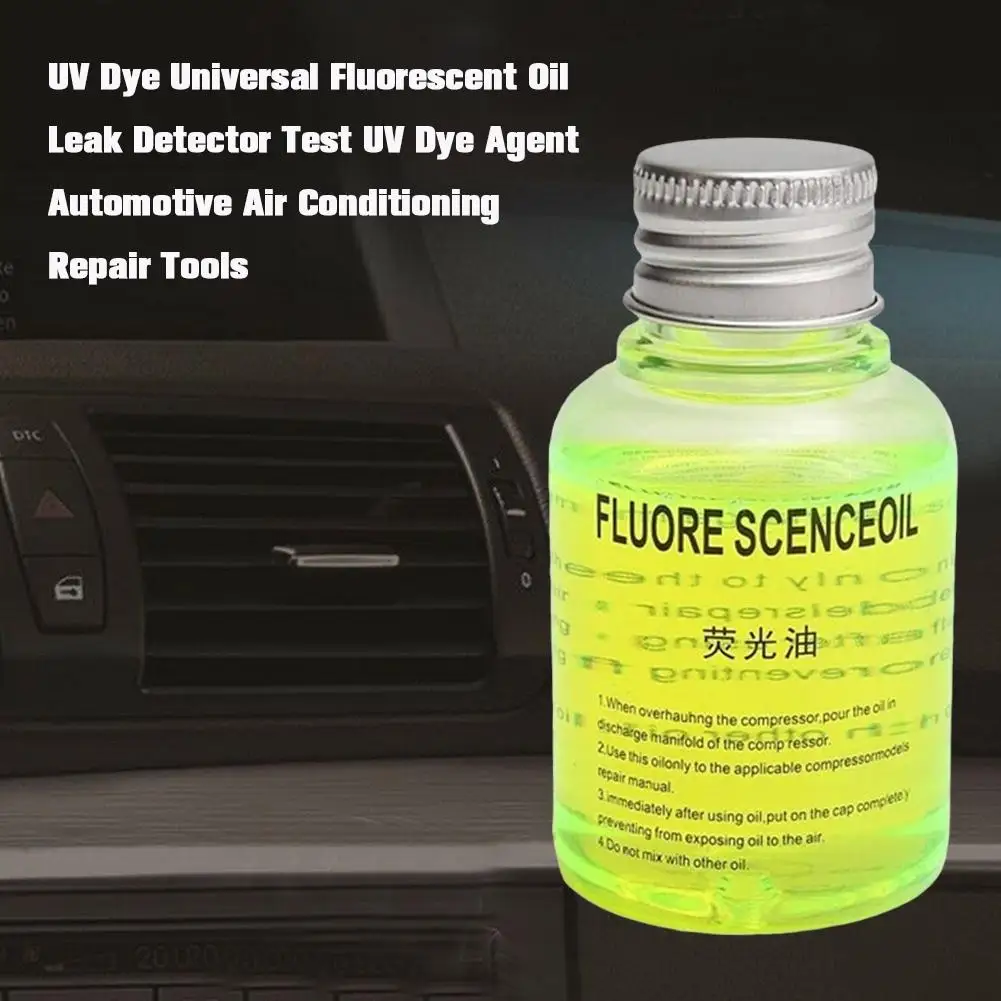 60ML Divulge Test Car Air-Conditioning Fluorescent Oil Dye UV Light Leak Detection Tracer For R134A R404A Refrigerants D5M2