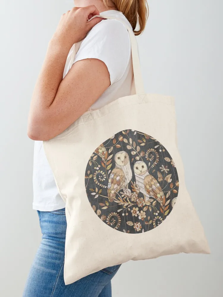 Wooden Wonderland Barn Owl Collage Tote Bag Big bag canvas bags Gift bag canvas tote bags