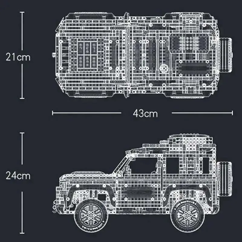 Land Supercar Rover Off-Road Defender Vehicle 42110 Building Blocks Bricks Birthday Christmas Girls Car Toys Compatible With