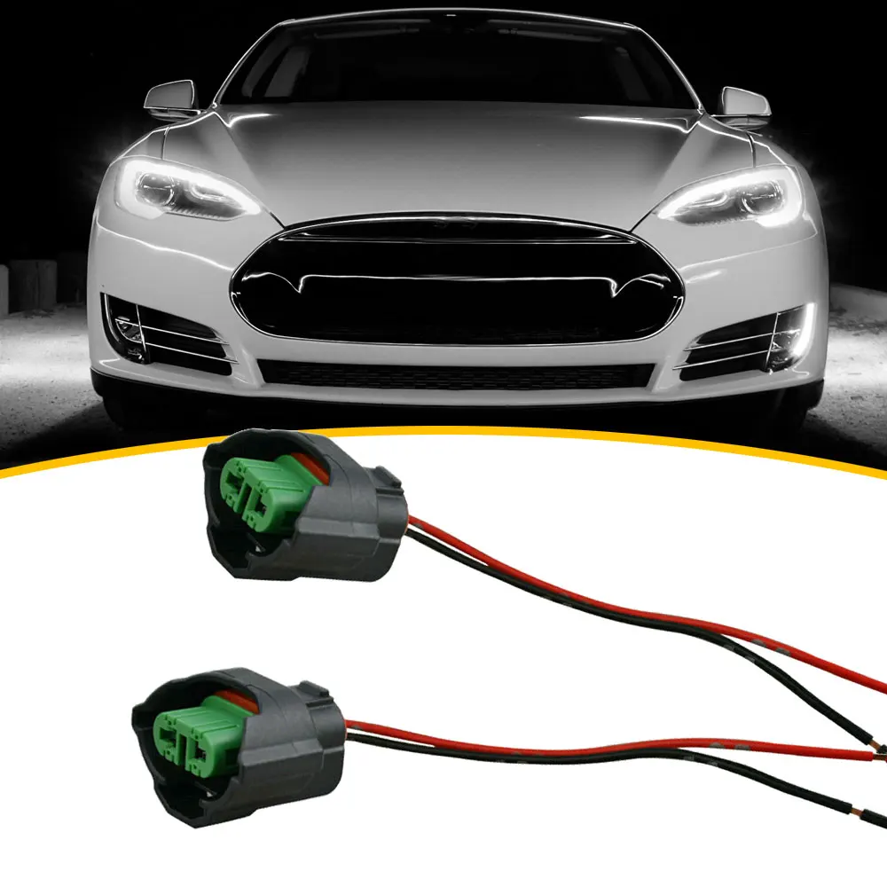 

2pcs Car US Location H11 H8 Female Connector Adapter Wiring Harness Socket Plug Fog Light Car Sockets Electronics Accessories