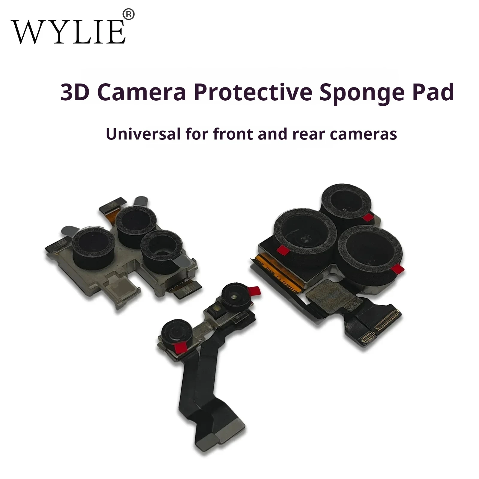 WYLIE 70 قطعة/الحقيبة ثلاثية الأبعاد كاميرا حماية الإسفنج ملصق العالمي حماية الهاتف المحمول ملصق لأداة إصلاح الكاميرا الأمامية والخلفية