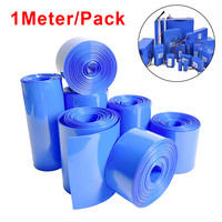 1m/pack PVC Heat Shrink Tube Blue Shrink Insulated Shrink Tubing For Production Of 18650 Battery Packs Cable Sleeve Multi Sizes