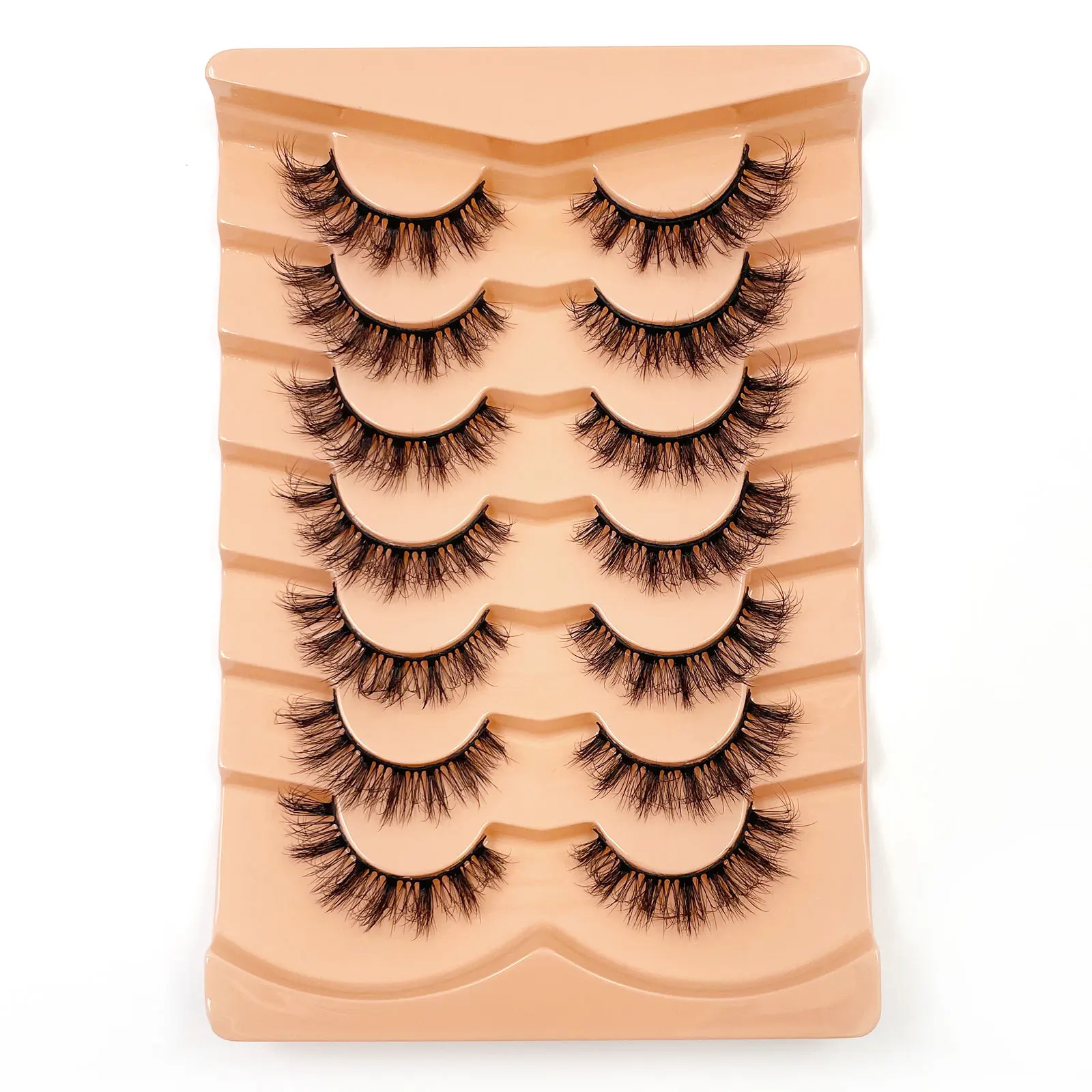 Neue 7 Paar Dicke, 3D-Simulierte Nerzfell-Falschwimpern Kurze, Dramatische Falschwimpern Großhandel Komplette Linie Falsche Wimpern