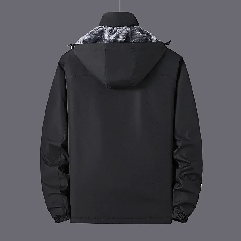 New Windproof Hooded Jacket Men Wool Thick Sweatshirt Waterproof Outerwear Outdoor Sport Hiking Clothing Women Windbreaker