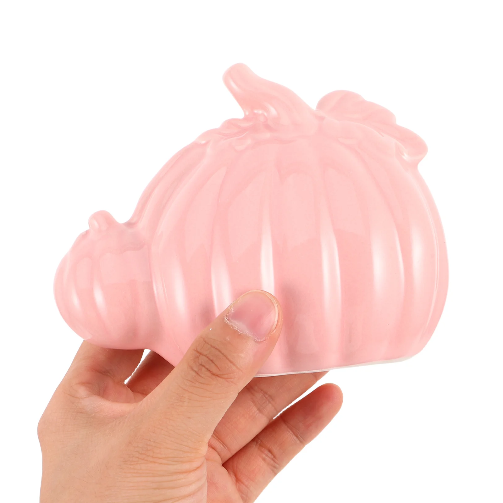 

Ceramic Pumpkin Decor Pink Fall Harvest Centerpiece Modern Farmhouse Statue for Thanksgiving Autumn Mantel Tabletop Decoration