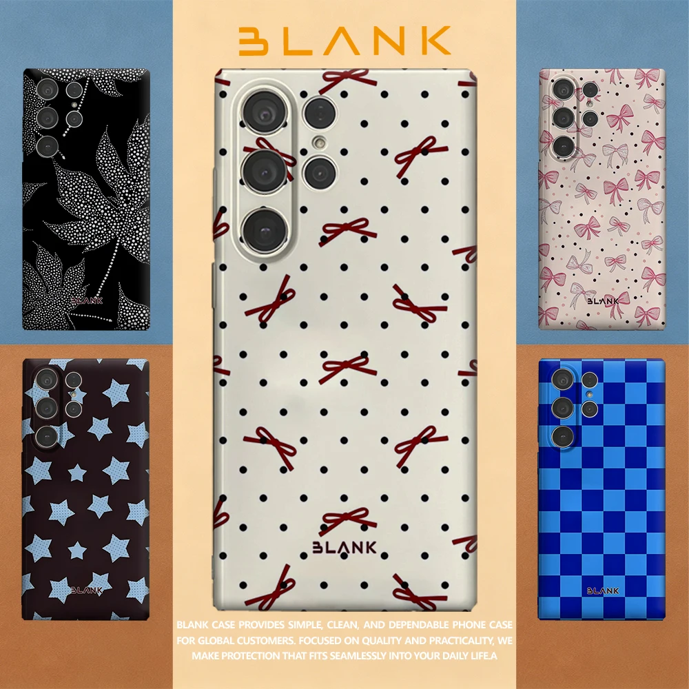 Dot & Bow For Samsung Galaxy S26 S25 S24 A56 A36 Phone Case Protection Cover for Women Girl Blank