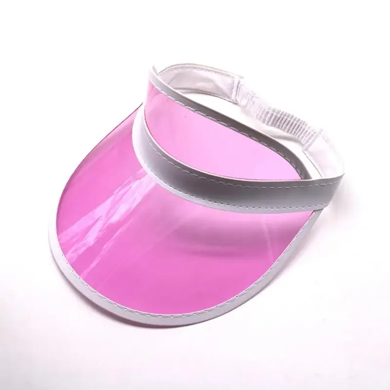 White headband Transparent Plastic PC Pink Color Visorfor Women  Outdoor UV Protection Adult Visor Nine-color Sports Golf Caps