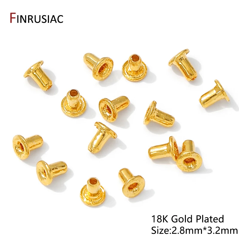 30PCS 14/18K Gold Überzogene Messing Perlen Stecker Perle Loch Stecker Kappen Für DIY Handgemachte Armband schmuck Machen Zubehör – Detail 15