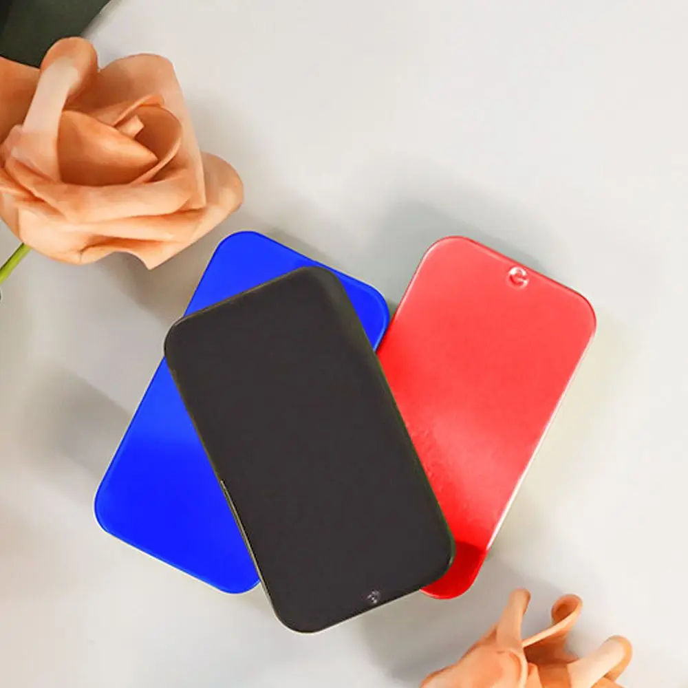Portable Multi Color Tin Box Hand-held Feeder Push Pull Candy Pills Sliding Cover Rectangular Iron Box Travel