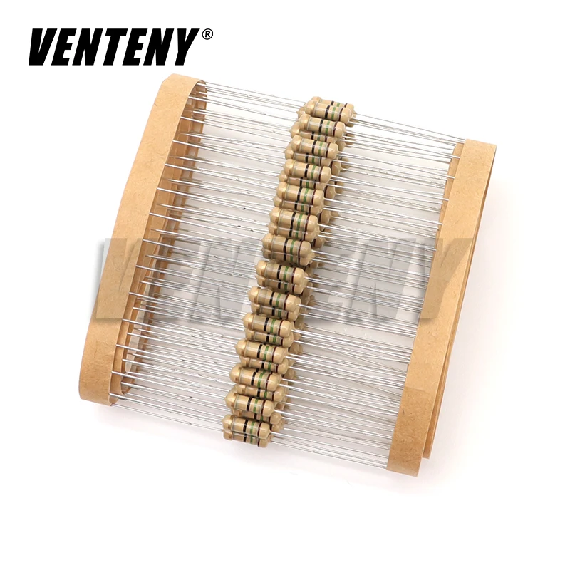 100pcs 1/2W Carbon Film Resistor 0.5W 5% 1R - 10M 0R 10R 100R 220R 330R 1K 2.2K 4.7K 10K 22K 47K 100K 1M 0 10 100 220 330 ohms