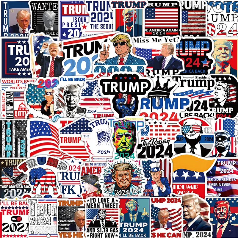 Neue 50pcs Donald Trump DIY Aufkleber Cartoon Bild Wasser Tasse/Laptop No-Repeat wasserdichte Persönlichkeit Originalität Graffiti Aufkleber