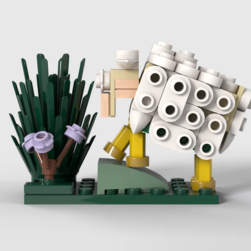 Goricks MOC-136543 ovejas animales bloques de construcción escenas de ovejas pastando en el zoológico ladrillos para niños juguetes educativos de cumpleaños