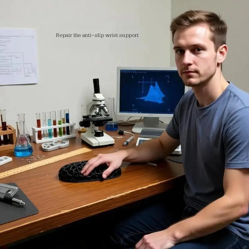 

Подушечка для запястья из пены с эффектом памяти для мыши, клавиатуры, для наборщиков текста, офисных работников, техников, с эргономичным дизайном по высоте, комфортная, с защитой от пота, с противоскользящим дном