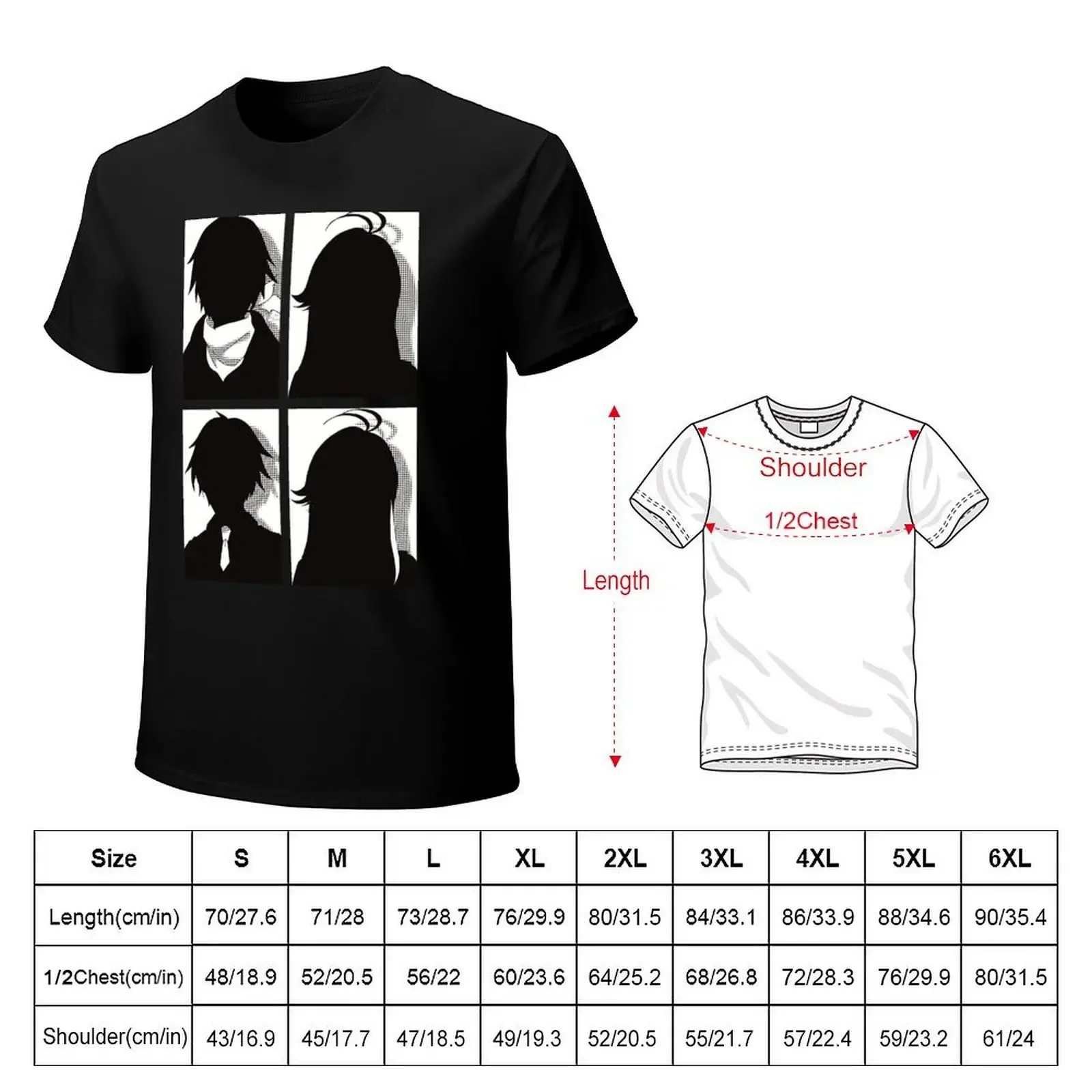 86 or Eighty six anime merch All main character in black and white pop art silhouette design Shinei nouzen x Vladilena m T-Shirt