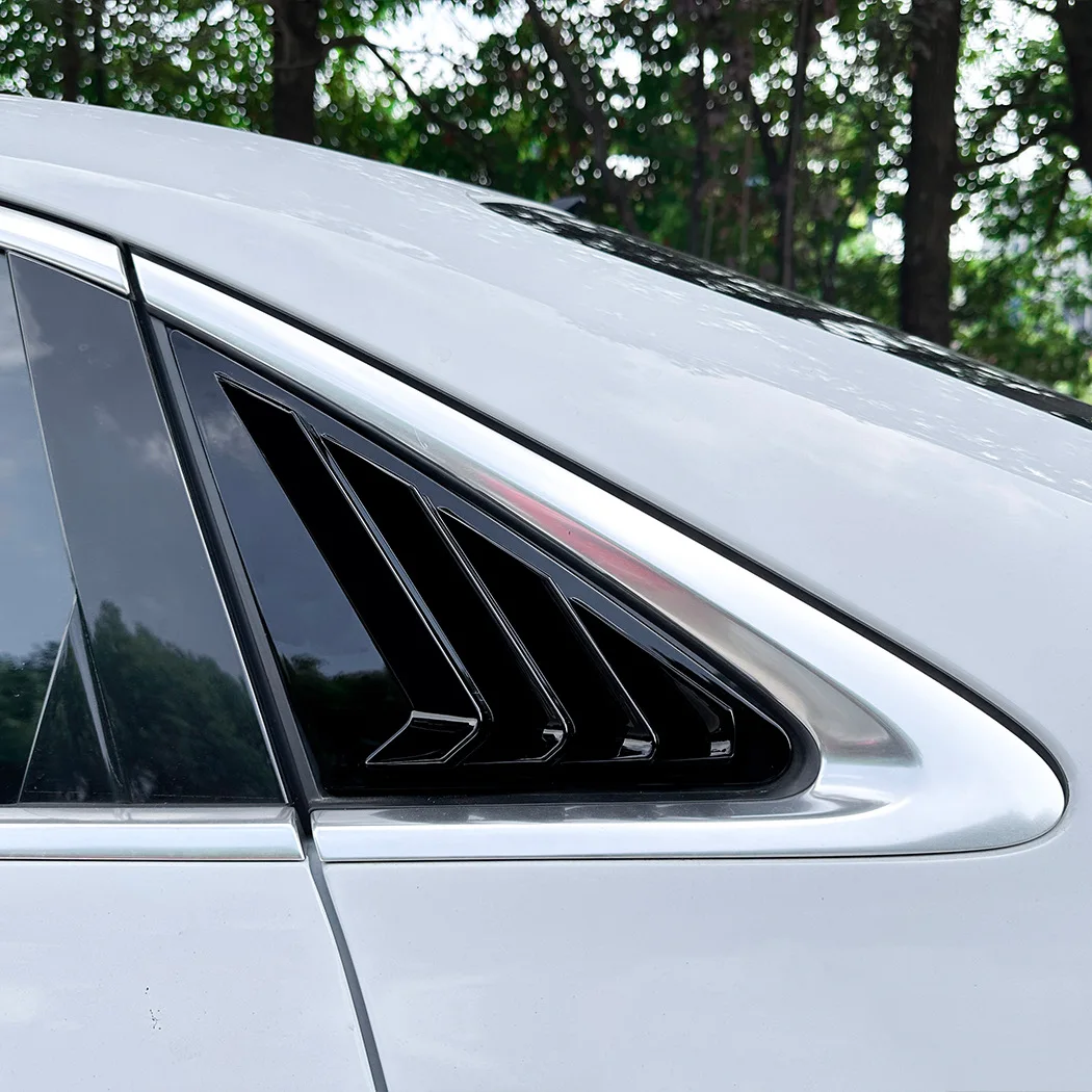 Car Rear Window Shutter Cover Trim For Audi A3 8Y Sedan 2021-2025 Glossy black/Carbon Fiber look