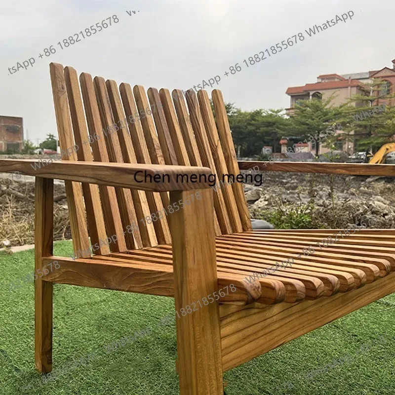 

Мебель для отдыха на открытом воздухе K153: садовая мебель для двора, диван из массива дерева для террасы, комплект из тикового кофейного столика и стульев для улицы.