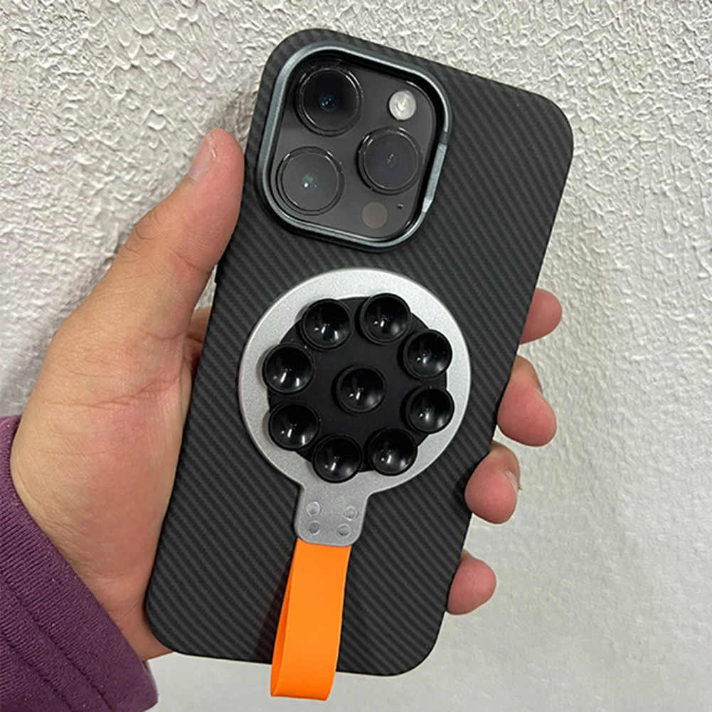 Suporte para telefone com ventosa magnética, estojo de silicone, suporte para vídeos e selfies do TikTok, iPhone 15 Pro