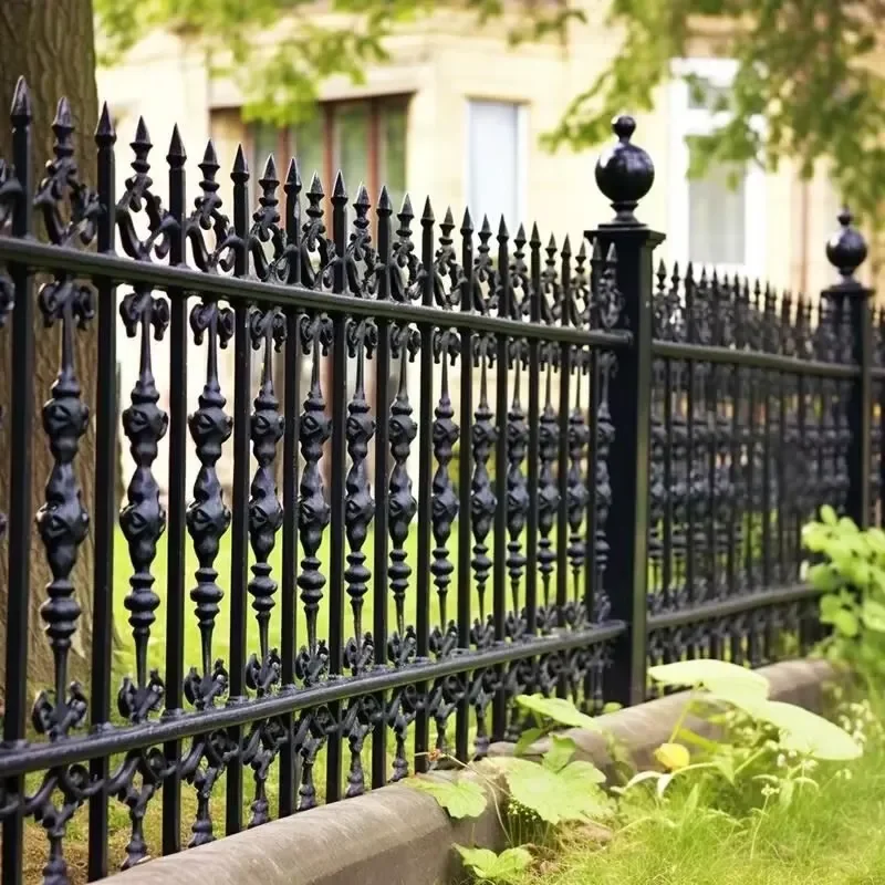 Wrought Iron Railing for Outdoor Stairs with Slip Texture Finish