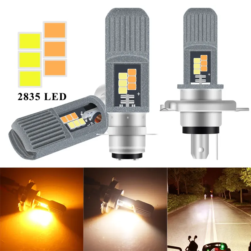 H4 LED BA20D H6 P15D led Headlight Moto Driving lights drl led headlamp fog light hi/lo light Double Color motorcycle light 12V