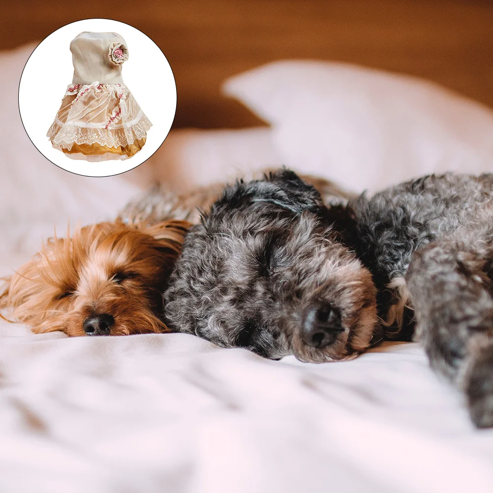 

Dog Dress Skirt Puppy Rose Wedding Satin Mesh Pet Formal Clothes Party Dog Clothes Lovely Skirt Lovely Pet Dress