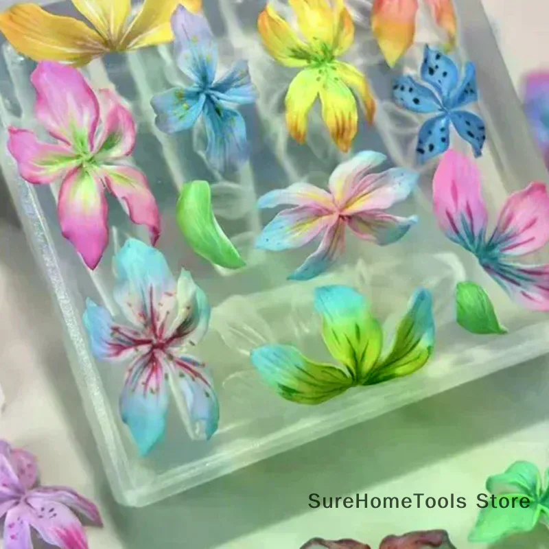 3D Flowers Nail Mold DIY Silic - Resin Art Templates Free ulasan dan harga