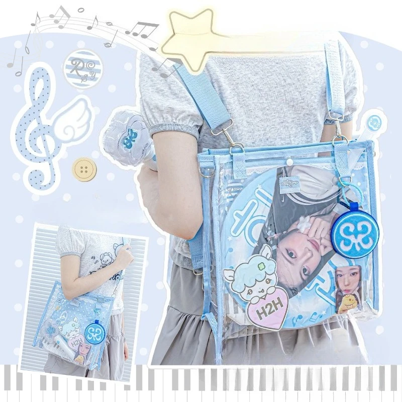 Transparent PVC Cute Storage Bag Creative Design Ita Bags for Girls Large Capacity Fans Supplies Case for Concert Fan Meeting