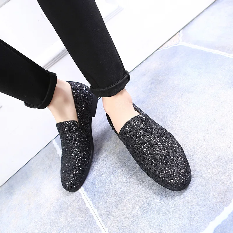 9 Colors Size 37-48 Glitter Men Loafers Shoes Bling Luxury Formal Shoes Men Sequin Penny Loafers Men Dress Formal Wedding Office