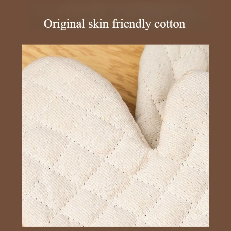 2 قطعة قفازات الفرن مقاومة للحرارة المطبخ الطبخ شواء اكسسوارات القطن قفازات الميكروويف آمنة برواري حماية مكافحة البخار تحرق