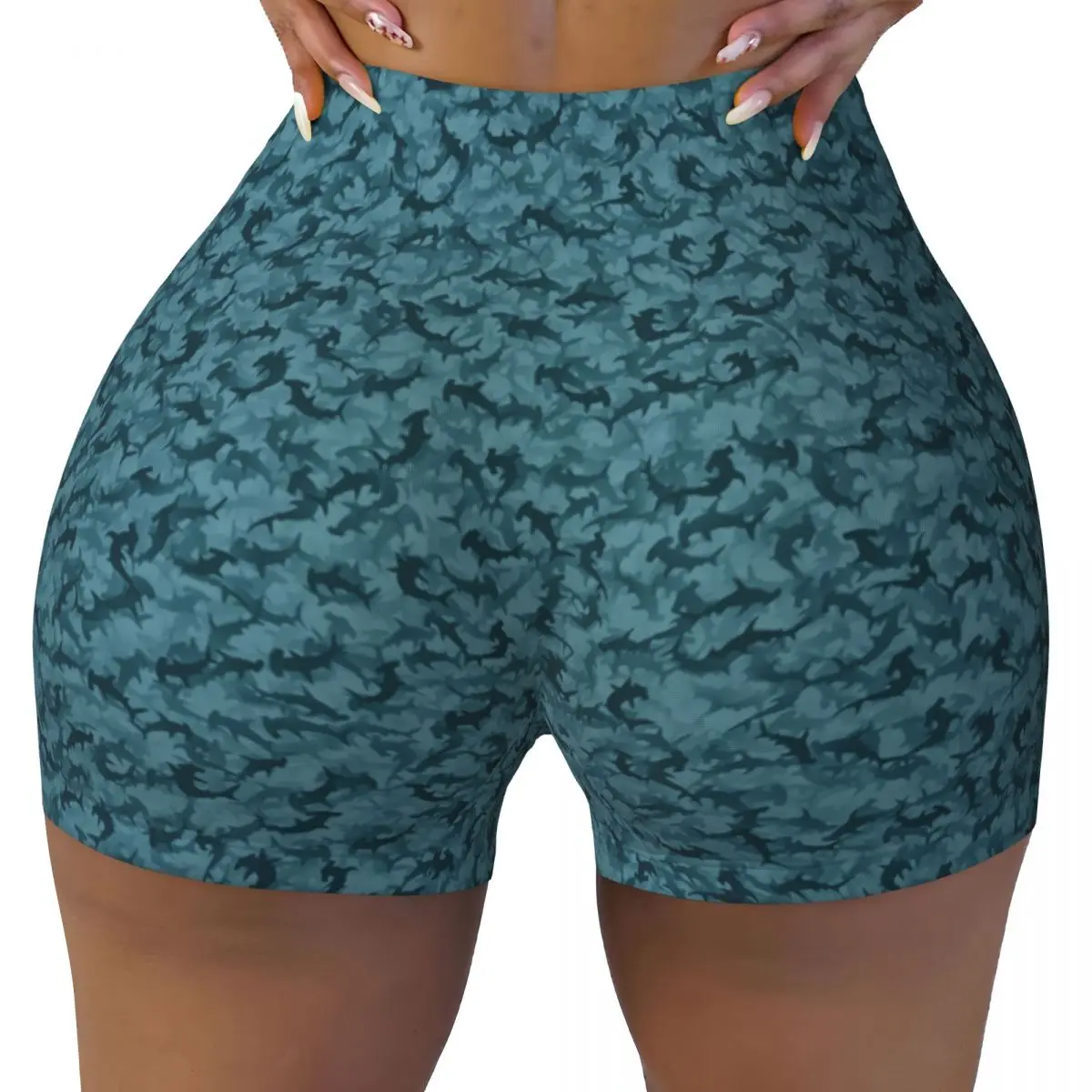 

Custom Hammerheads Sharks Workout Shorts Women's Gym Running Biker Yoga Shorts