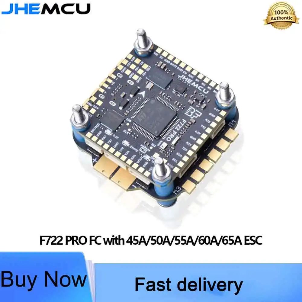 JHEMCU F722 PRO Flight Controller Stack with Bluejay 45A/50A/55A/60A/65A 4in1 ESC 3-6S FPV Drone Accessories