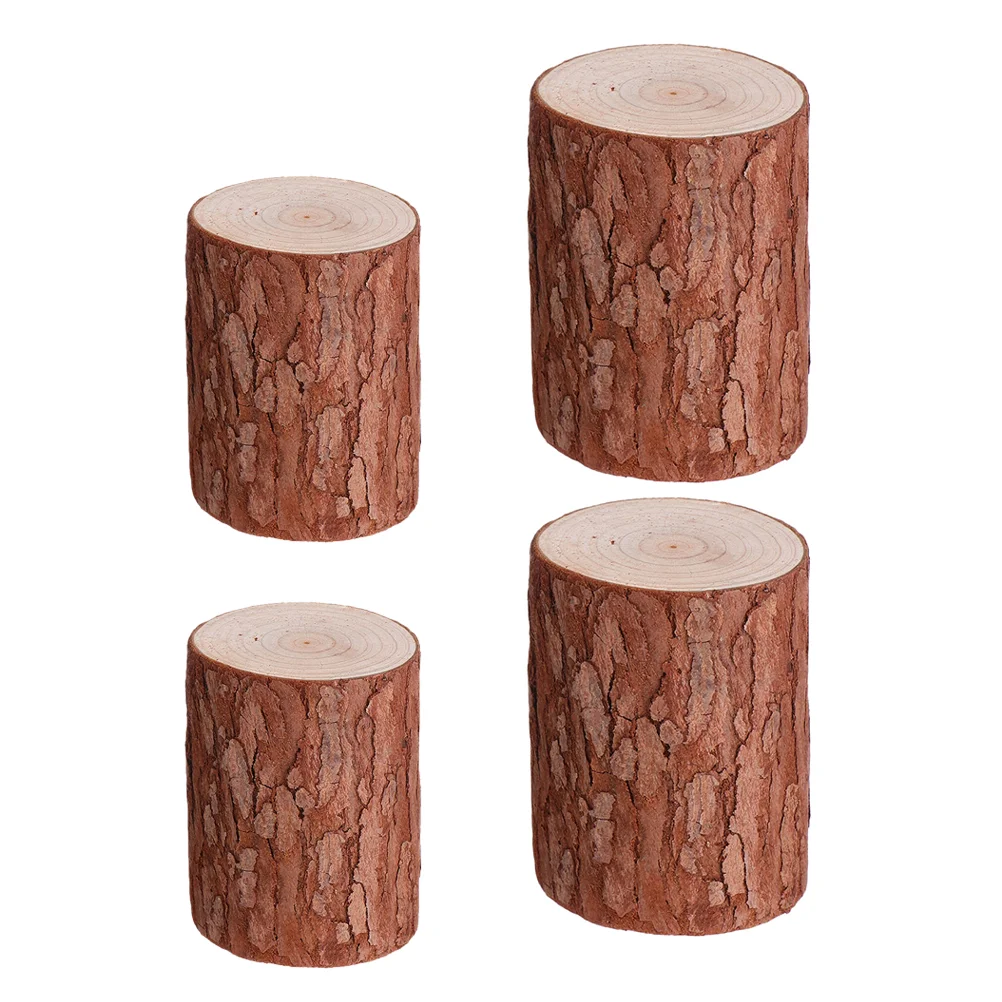 

Mini Tree Stump Rack Small Wooden Pile Ornaments Artificial Bark Decorate Sitters Chinese Fir Stand