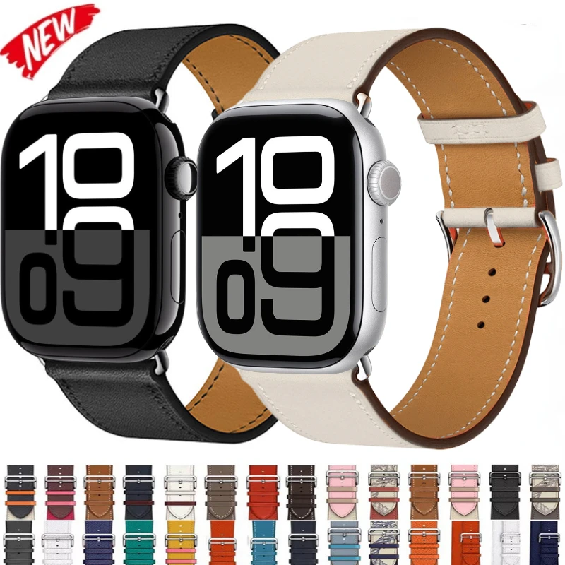 حزام جلدي مريح لساعة أبل الترا 49 مللي متر 10 46 مللي متر 41 مللي متر 44 مللي متر 42 مللي متر 40 مللي متر سوار iWatch Ultra 9 8 7 6 5 4 SE كوريا