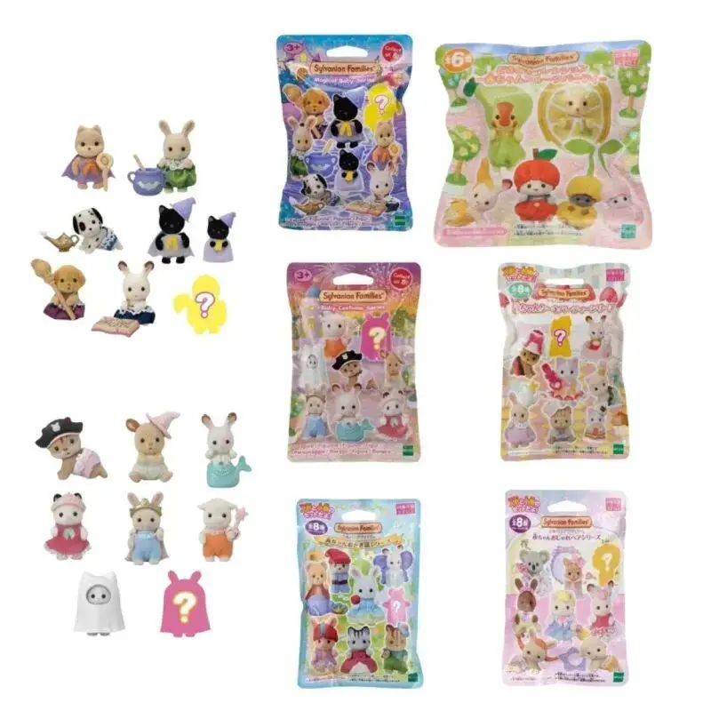 Original Sylvanian Families Baby Blind Bag Trendy Blind Box Cute Mini Animal Doll Desktop Collection Ornament Toys Girls Gifts