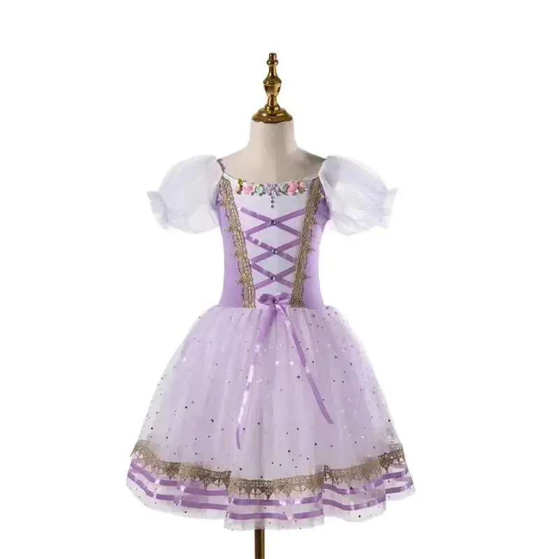 Long Ballet Dress Giselle Purple Professional Ballet Tutu Classic Ballerina Dress Performance Dance Girl Women Princess Dress