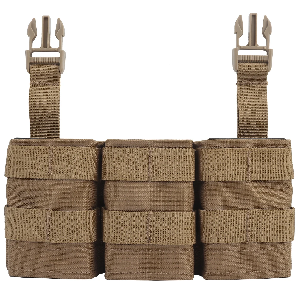 

Tactifans Medium Front Panel Magazine Pouch 7.62 Triple Kywi Insert 500D Nylon Swift Clip Tactical Hunting Airsoft Accessories