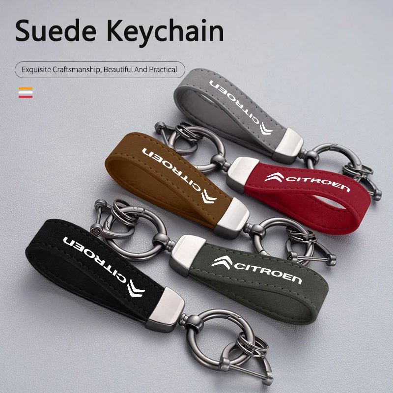 موضة الجلد المدبوغ سيارة شارة المفاتيح كيرينغ مفتاح سلسلة قلادة لسيتروين C1 C2 C3 C4 C5 C6 C8 C4L DS3 DS4 DS5 LS DS6 جراند بيكاسو