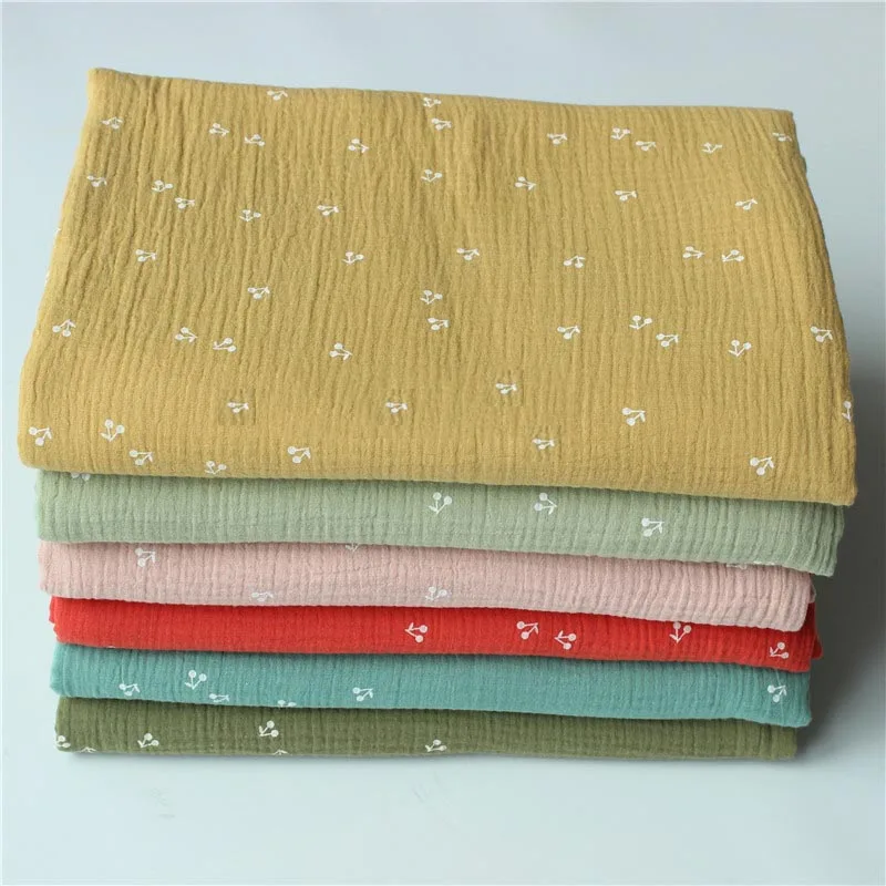 

Хлопковая креповая ткань с мультяшным принтом, двойная хлопковая марля, сирсакер, материал для рукоделия, пэчворка, детских слюнявчиков, продается на метры