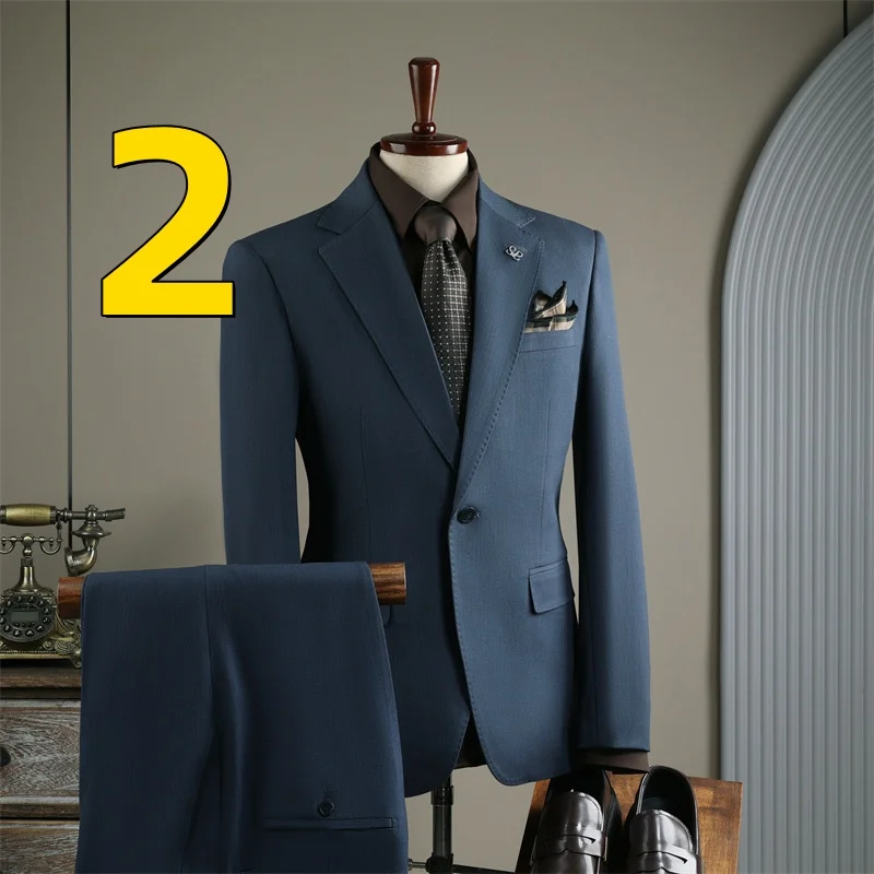 M11184  Fashion striped suits for men business casual banquet wedding dresses