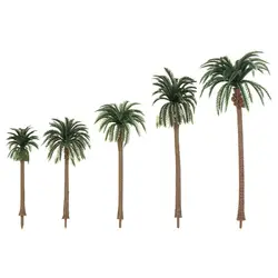5Pcs Plastic Coconut Palm Tree Miniature Plant Pots Bonsai Craft Micro Landscape DIY Decor  Scenery model