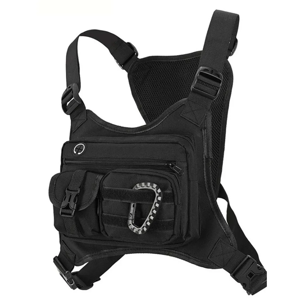 Bolsa de Peito para Atividades ao Ar Livre para Homens e Mulheres, Colete Tático para Corrida, Ciclismo, EDC, Mochila de Peito para Esportes e Treinos