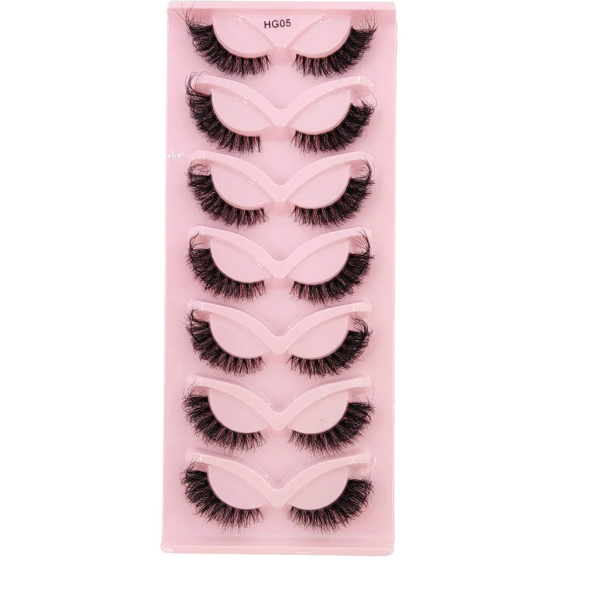 HBGZTLAD 7 pairs of cat eyes fine tail eyes slender and thick artificial mink eyelashes fluffy and short false eyelashes