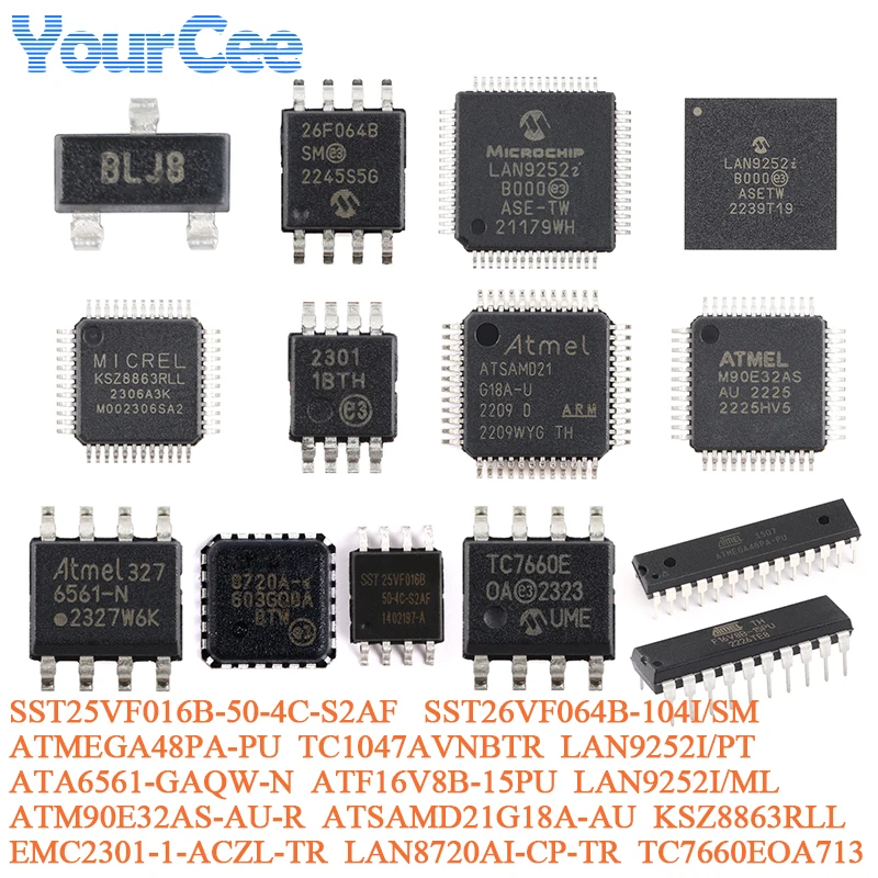 TC1047 TC1047AVNBTR SOT-23 TC7660EOA713 LAN8720AI-CP SST25VF016B-50-4C-S2AF SST26VF064B-104I ATMEGA48PA-PU LAN9252I ATA6561-GAQW