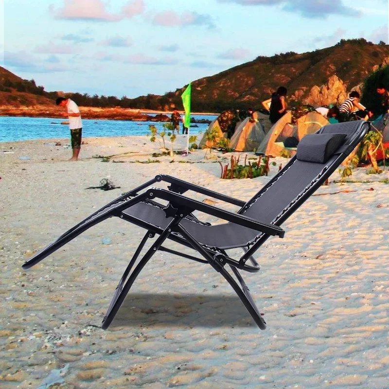 Outdoor Camping Beach Chair Office Lunch Zero Gravity Folding Lounge Chair Garden Balcony Chair image 2