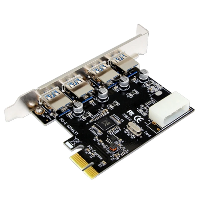 1 Set Adattatore per scheda di espansione PCI Express HUB professionale da 4 porte PCI-E a USB 3.0 Velocità 5 Gbps per desktop