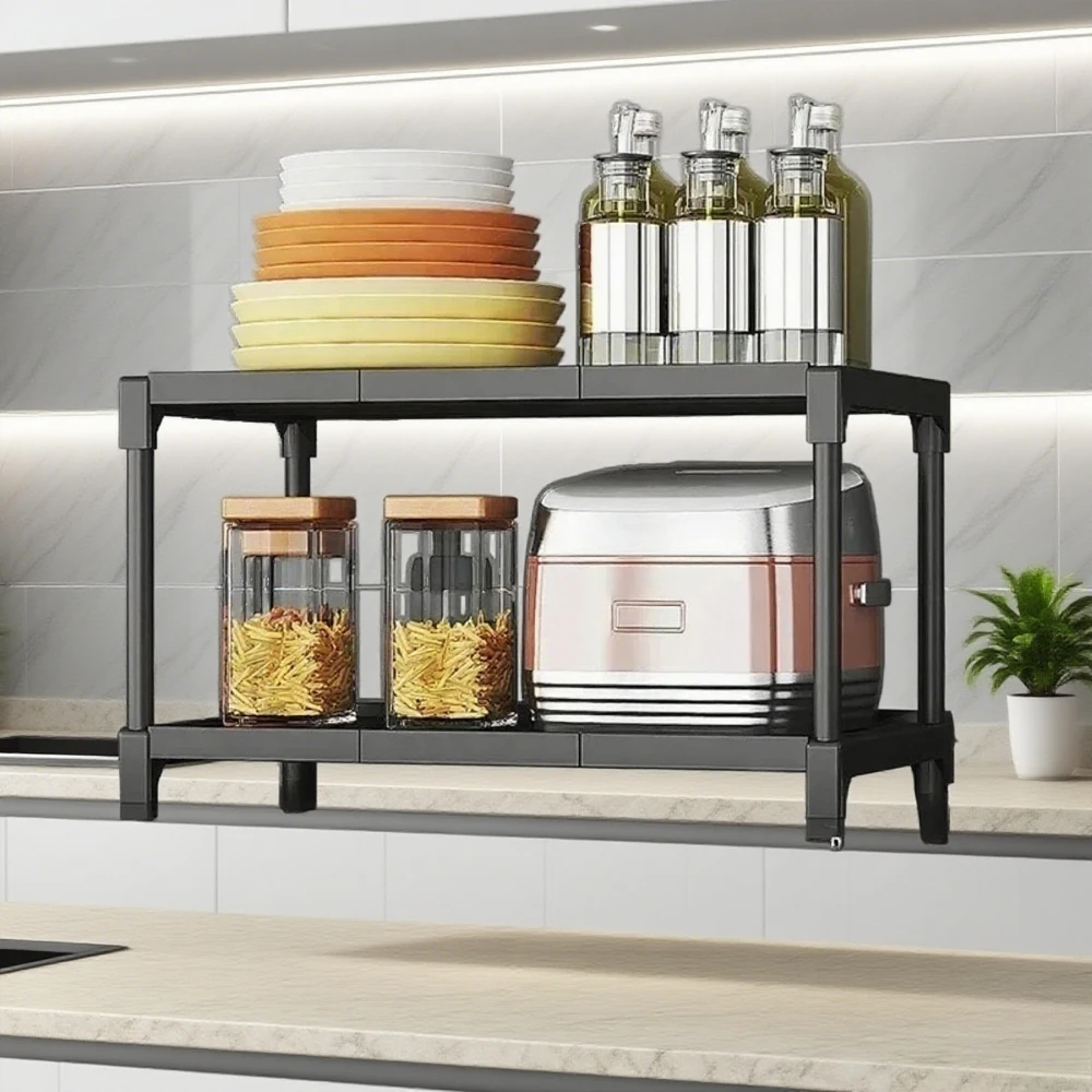 3-Layer المطبخ تخزين الرف الحمام تخزين وجبات خفيفة متعددة الوظائف توفير المساحة انفصال عالية الحاملة تخزين الرف #1