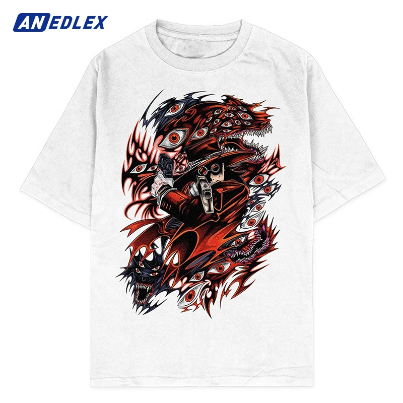 

Men Hip Hop Streetwear White Tshirt Japanese Anime Graphic Print T-Shirt Harajuku Summer Oversized T Shirt Cotton Tops Tees