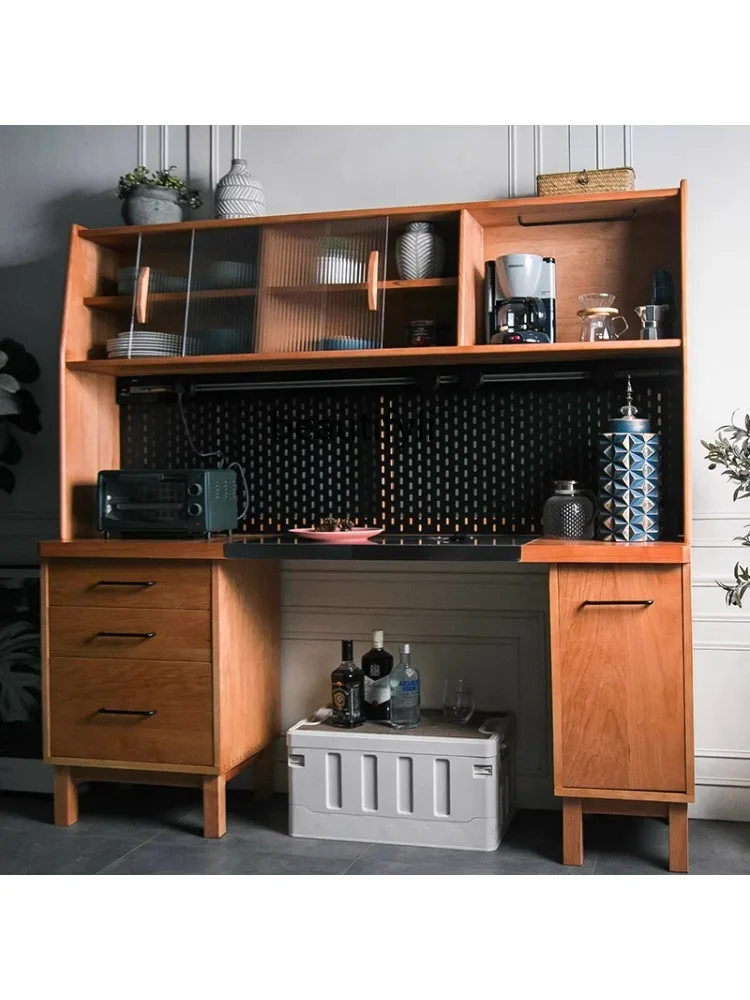 Sideboard Cabinet Wire-Wrap Board Nordic Solid Wood Storage Multi-Functional Kitchen Dining Room Tea Cabinet Wall Locker