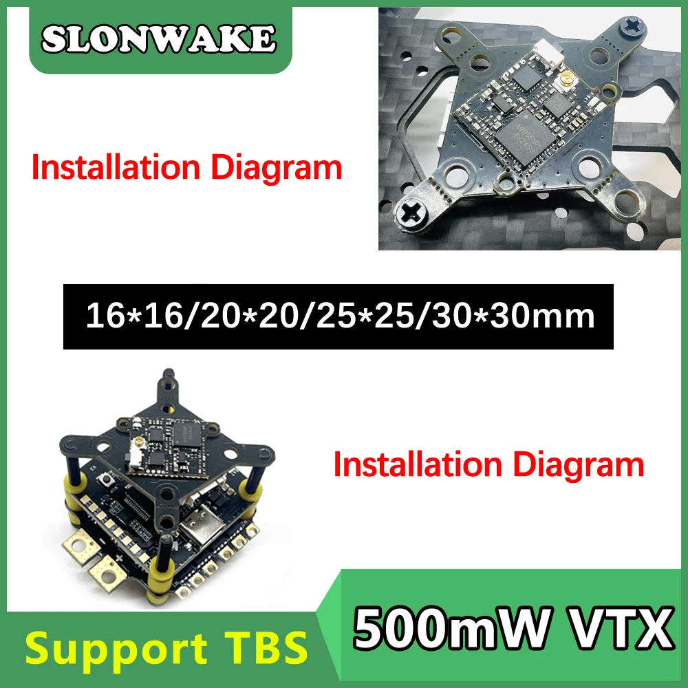 

SLONWAKE FPV 5.8G 48CH 500mW adjustable VTX Transmitter Upgrade mushroom antenna +1200TVL Digital analog camera+OTG Receiver UVC