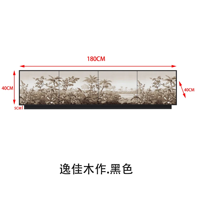 Mobile TV francese Mobile portaoggetti in legno massello Decorazione portaoggetti integrata per soggiorno