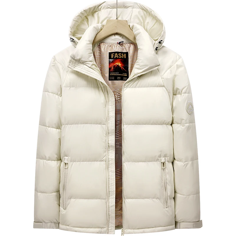 

Winter New Men's Thick Cotton Parks Jacket Men Solid Color Business Jacket Loose and Detachable Hood Man Jacket for the Cold